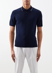 Orlebar Brown - Maranon Ribbed-knit Cotton Polo Shirt - Mens - Dark Blue