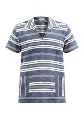Orlebar Brown - Newman Rochelle Striped Cotton-blend Shirt - Mens - Blue Multi