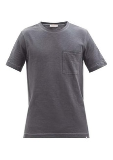Orlebar Brown - Nicolas Contrast-stitch Cotton-jersey T-shirt - Mens - Dark Grey