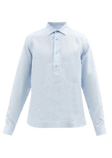 Orlebar Brown - Ridley Linen Shirt - Mens - Light Blue