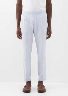 Orlebar Brown - Sedgwick Striped Cotton-blend Seersucker Trousers - Mens - Light Blue