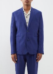 Orlebar Brown - Ullock Single-breasted Linen Suit Jacket - Mens - Navy