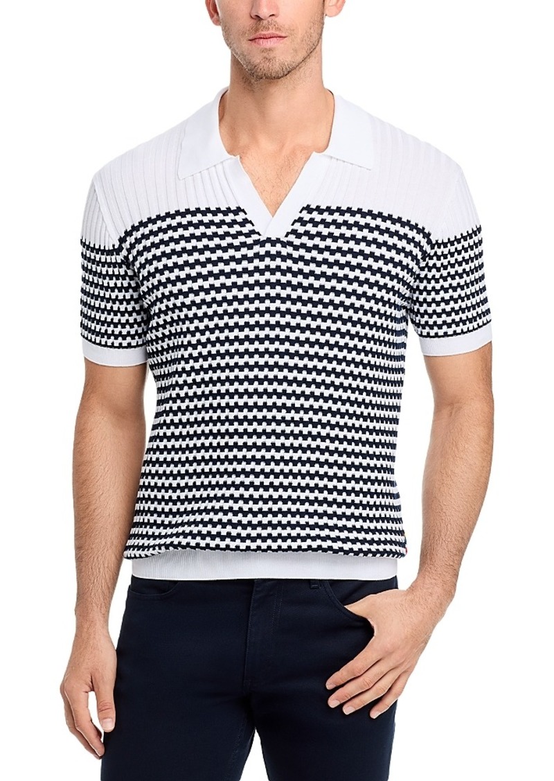 Orlebar Brown Canet Cotton Geo Stripe Jacquard Polo Shirt