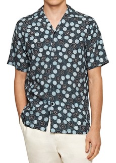 Orlebar Brown Hibbert Daisy Printed Short Sleeve Button Front Shirt