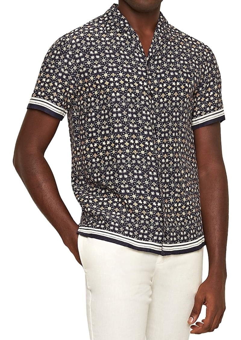 Orlebar Brown Hibbert Fiore Printed Short Sleeve Button Front Shirt