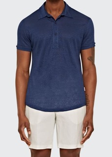 Orlebar Brown Men's Sebastian Linen Polo Shirt