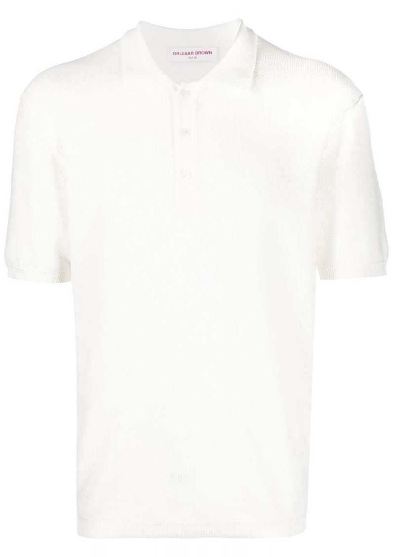 Orlebar Brown piqué-weave design polo shirt