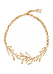 Oscar de la Renta 24K-Gold-Plated & Crystal Coral Drops Necklace