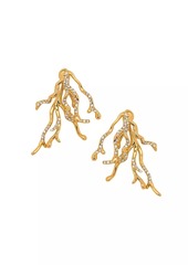 Oscar de la Renta 24K-Gold-Plated & Crystal Coral Earrings