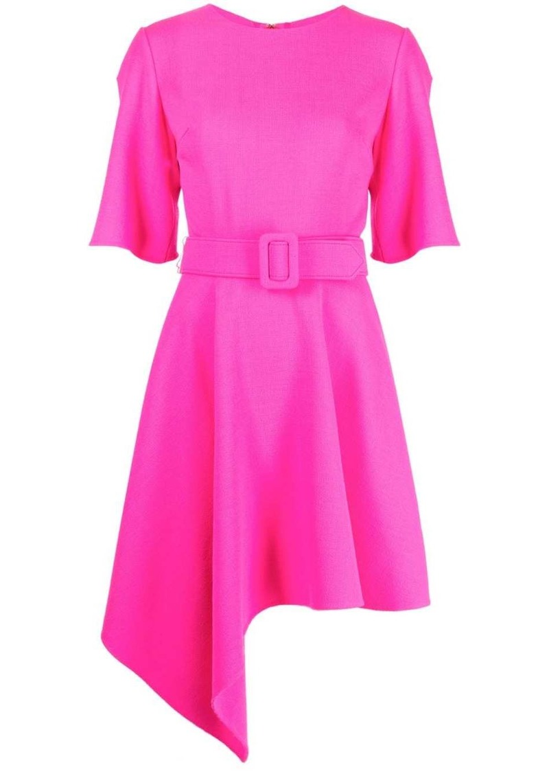 Oscar de la Renta asymmetric-hem belted dress