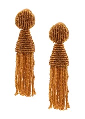 Oscar de la Renta beaded hanging clip earrings