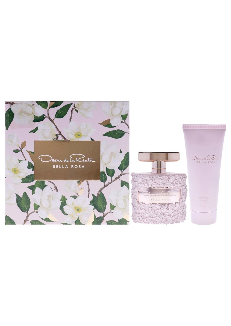 Bella Rosa by Oscar De La Renta for Women - 2 Pc Gift Set 3.4oz EDP Spray, 3.4oz Body Lotion