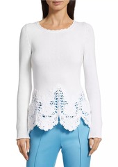 Oscar de la Renta Birdsnest Scalloped Sweater