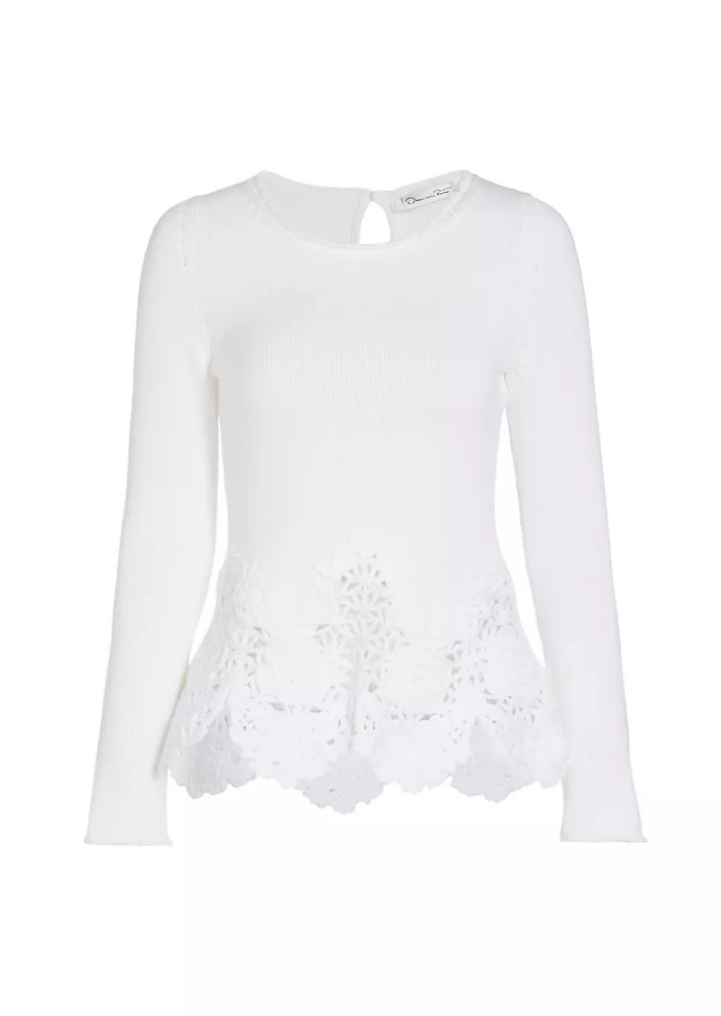 Oscar de la Renta Birdsnest Scalloped Sweater