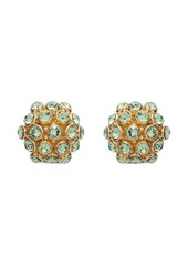 Oscar de la Renta brass flower-shaped earrings