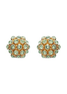 Oscar de la Renta brass flower-shaped earrings