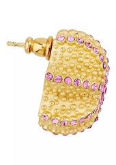Oscar de la Renta Cactus Ball Goldtone & Glass Crystal Stud Earrings