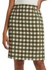 Oscar de la Renta Chenille Tweed Pencil Midi-Skirt