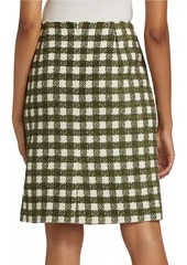 Oscar de la Renta Chenille Tweed Pencil Midi-Skirt