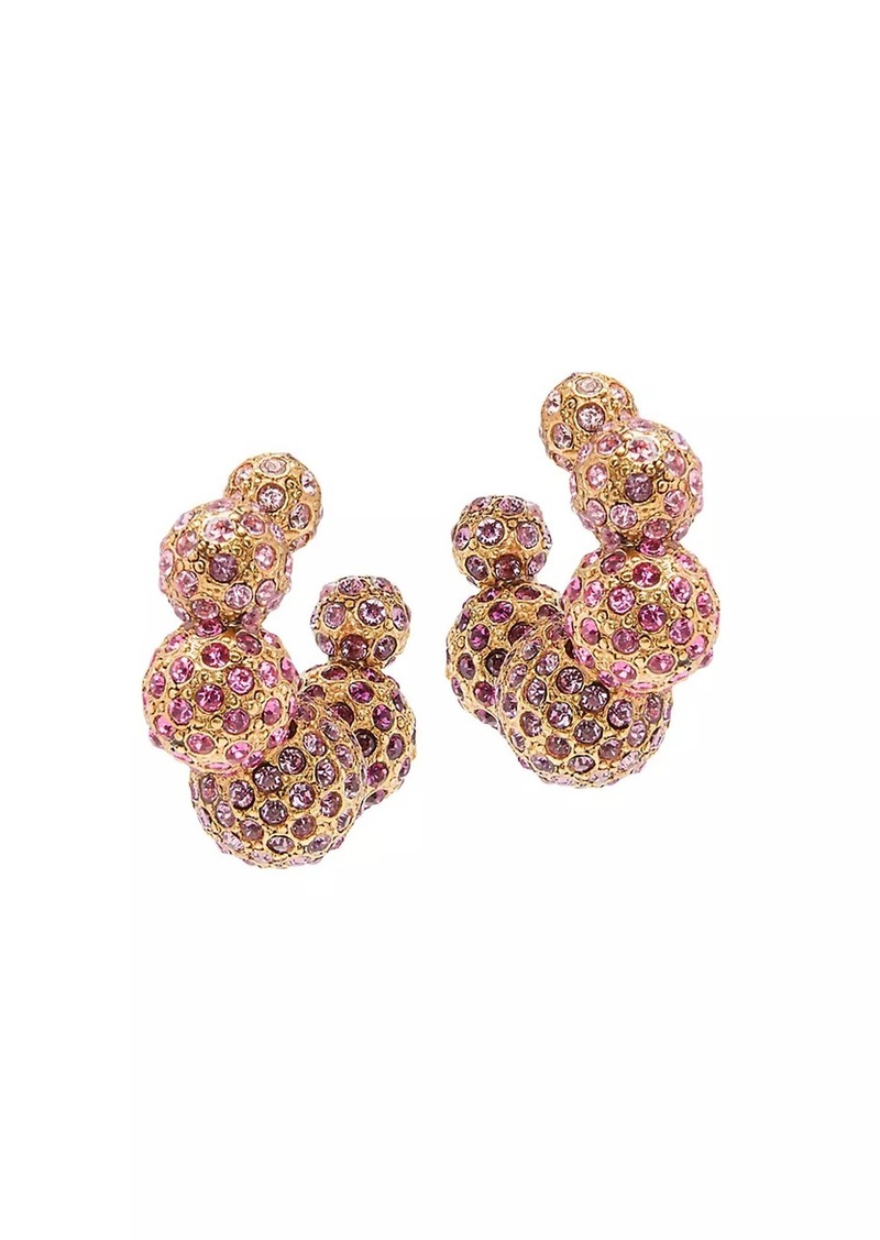 Oscar de la Renta Crystal Ball Goldtone Hoop ​Earrings