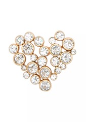 Oscar de la Renta Crystal Heart Goldtone Brooch