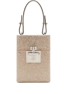 Oscar de la Renta Crystal pave alibi cube bag