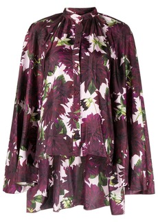 Oscar de la Renta Dahlia floral-print silk shirt