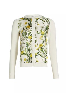 Oscar de la Renta Dandelion Silk-Blend Cardigan