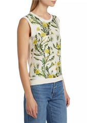 Oscar de la Renta Dandelion Silk-Blend Top