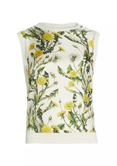 Oscar de la Renta Dandelion Silk-Blend Top