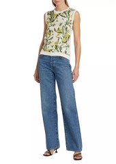 Oscar de la Renta Dandelion Silk-Blend Top