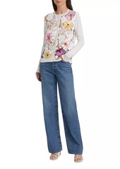 Oscar de la Renta Floral-Embroidered Silk-Blend Cardigan