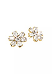 Oscar de la Renta Goldtone & Crystal Glass Flower Stud Earrings