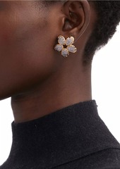 Oscar de la Renta Goldtone & Crystals Flower Earrings