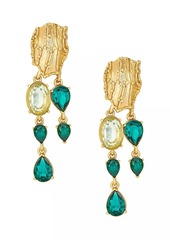 Oscar de la Renta Goldtone & Glass Crystal Clip-On Chandelier Earrings