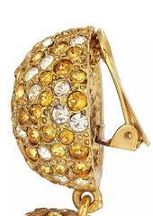 Oscar de la Renta Goldtone & Glass Crystal Clip-On Triple Drop Earrings