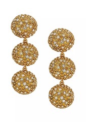 Oscar de la Renta Goldtone & Glass Crystal Clip-On Triple Drop Earrings
