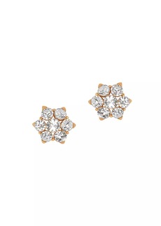 Oscar de la Renta Goldtone & Glass Crystal Flower Stud Earrings