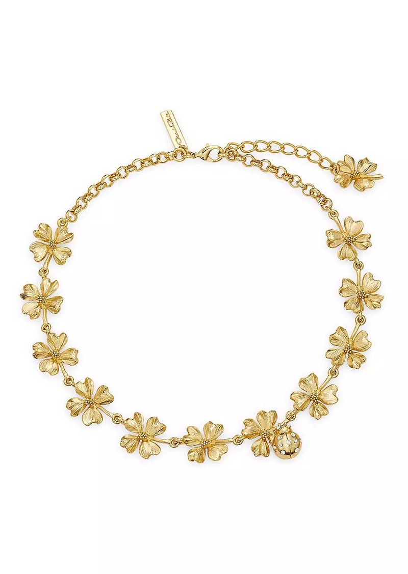 Oscar de la Renta Goldtone & Glass Crystal Four-Leaf Clover Necklace