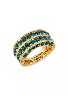 Oscar de la Renta Goldtone & Glass Crystal Ring