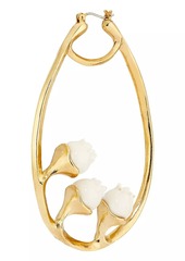 Oscar de la Renta Goldtone & Resin Lily Of The Valley Hoop Earrings