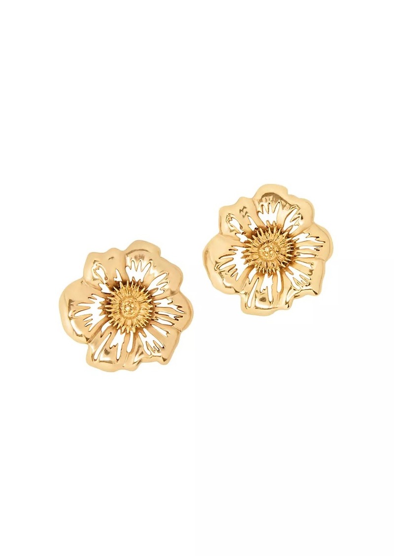 Oscar de la Renta Goldtone Floral Stud Earrings