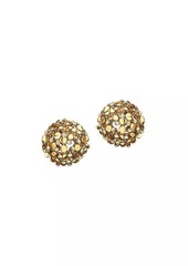 Oscar de la Renta Goldtone, Glass Crystal & Resin Domed Earrings