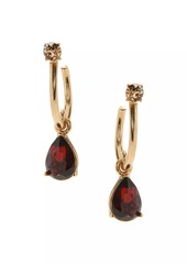 Oscar de la Renta Hoop & Pear Goldtone Drop Earrings