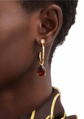 Oscar de la Renta Hoop & Pear Goldtone Drop Earrings