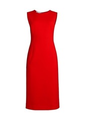 Oscar de la Renta Jewel-Neck Sheath Mid-Length Dress