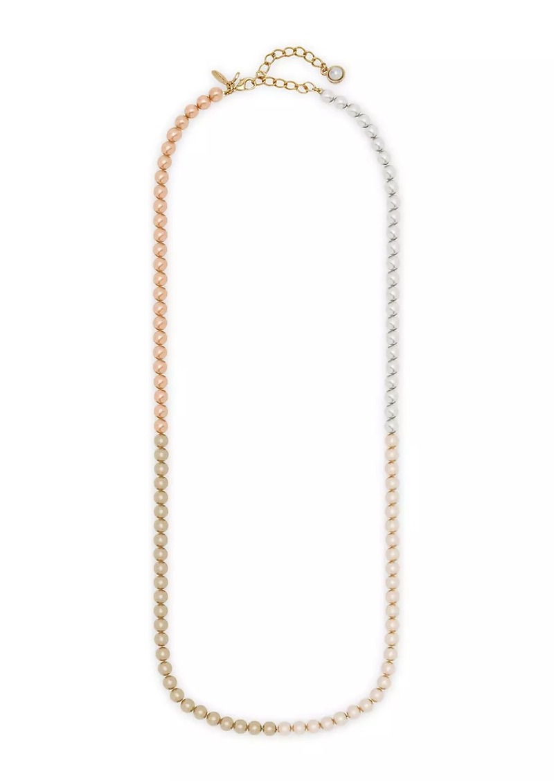 Oscar de la Renta Long Faux-Pearl & Goldtone Necklace