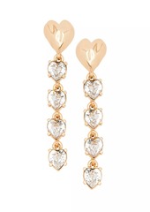 Oscar de la Renta Long Heart & Crystal Linear Drop Earrings