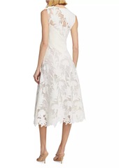 Oscar de la Renta Marbled Carnation Guipure Lace Dress