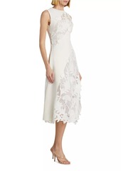 Oscar de la Renta Marbled Carnation Guipure Lace Dress